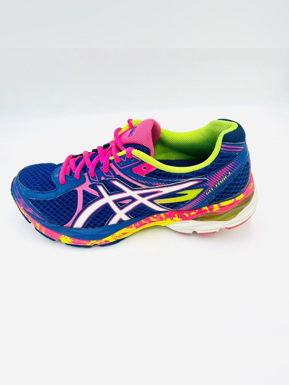 ASICS Gel Flux 3 Running Shoes Women’s Size 8.5 Blue Pink Athletic Sneakers - Picture 4 of 10